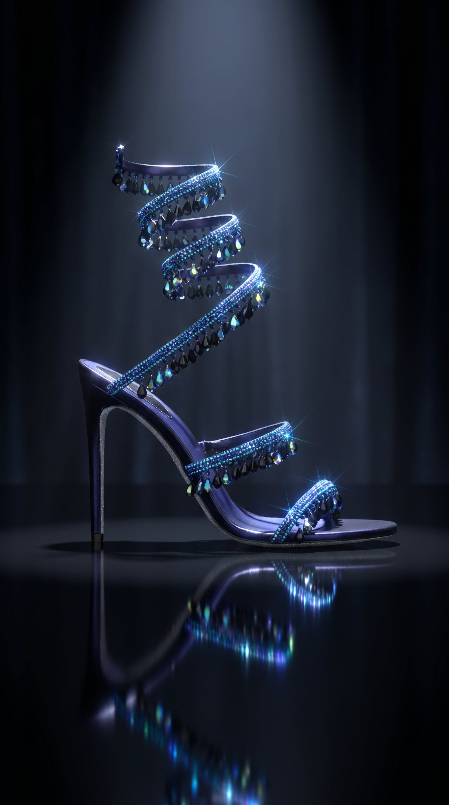 Midnight Crystal Heels